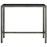 Garden Bar Table Grey 130x60x110 cm Poly Rattan and Glass24622-Serial number