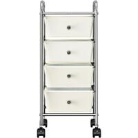 4-Drawer Mobile Storage Trolley White Plastic25708-Serial number