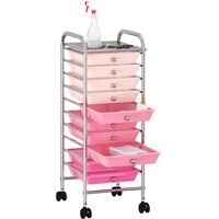 10-Drawer Mobile Storage Trolley Ombre Pink Plastic25712-Serial number