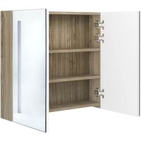 LED Bathroom Mirror Cabinet White and Oak 62x14x60 cm28118-Serial number