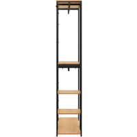 Wardrobe Black and Oak 90x40x213 cm Metal and Chipboard28134-Serial number