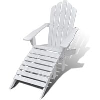 Garden Chair with Ottoman Wood White28717-Serial number