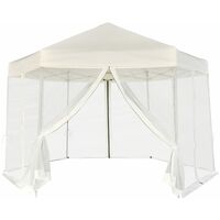 Hexagonal Pop-Up Marquee with 6 Sidewalls Cream White 3.6x3.1 m29552-Serial number