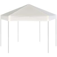 Hexagonal Pop-Up Marquee with 6 Sidewalls Cream White 3.6x3.1 m29552-Serial number