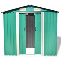 Garden Storage Shed Green Metal 204x132x186 cm30383-Serial number