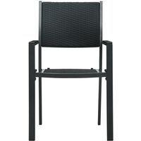 Garden Chairs 4 pcs Black Plastic Rattan Look33342-Serial number