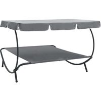 Outdoor Lounge Bed with Canopy Grey33480-Serial number