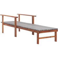 Sun Lounger Poly Rattan and Solid Acacia Wood Grey33867-Serial number