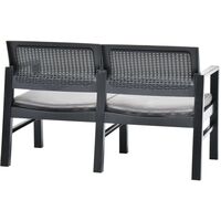 2-Seater Garden Bench with Cushions 133 cm Plastic Anthracite33951-Serial number