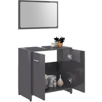 Bathroom Furniture Set High Gloss Grey Chipboard36604-Serial number