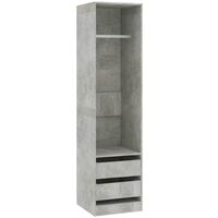 Wardrobe with Drawers Concrete Grey 50x50x200 cm Chipboard35544-Serial number