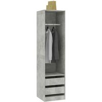 Wardrobe with Drawers Concrete Grey 50x50x200 cm Chipboard35544-Serial number
