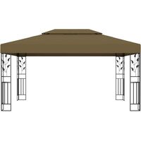 Gazebo with Double Roof and String Lights 3x4 m Taupe 180 g/m虏21531-Serial number