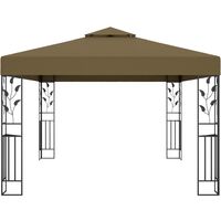 Gazebo with Double Roof and String Lights 3x4 m Taupe 180 g/m虏21531-Serial number