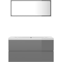 Bathroom Furniture Set High Gloss Grey Chipboard22399-Serial number