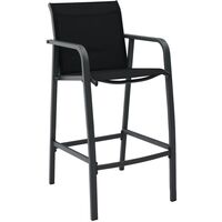 Garden Bar Chairs 4 pcs Black Textilene33496-Serial number