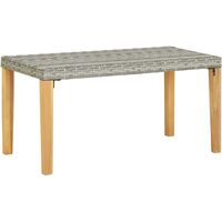 Garden Bench 120 cm Grey Poly Rattan and Solid Acacia Wood32664-Serial number