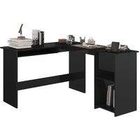 L-Shaped Corner Desk High Gloss Black 120x140x75 cm Chipboard35673-Serial number