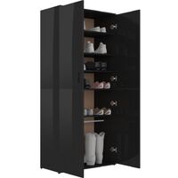Shoe Cabinet High Gloss Black 80x39x178 cm Chipboard36838-Serial number
