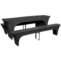 Three Piece Slipcover for Beer Table/Benches Stretch Anthracite432-Serial number