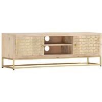 TV Cabinet Gold 120x30x40 cm Solid Mango Wood17578-Serial number