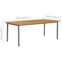Garden Table 200x100x72cm Solid Acacia Wood and Steel33109-Serial number