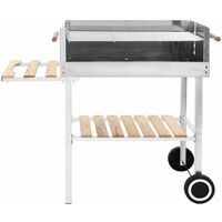 XXL Trolley Charcoal BBQ Grill Stainless Steel with 2 Shelves33309-Serial number