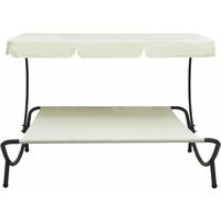 Outdoor Lounge Bed with Canopy Cream White33478-Serial number