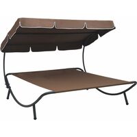 Outdoor Lounge Bed with Canopy Brown33479-Serial number