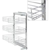 3-Tier Pull-out Kitchen Wire Basket Silver 47x25x56 cm34565-Serial number