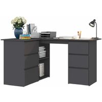 Corner Desk Grey 145x100x76 cm Chipboard35969-Serial number