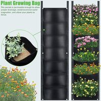 2 Pack Wall Planting Bags 7 Pocket Wall Hanging Planter Planting Grow Bags Vertical Hanging Plant Bags Garden Wall Planter for Yard Garden Home Decoration(Black+green)