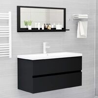 Bathroom Mirror Black 90x10.5x37 cm Chipboard37287-Serial number
