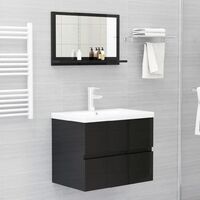 Bathroom Mirror High Gloss Black 60x10.5x37 cm Chipboard37275-Serial number