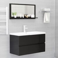 Bathroom Mirror High Gloss Black 80x10.5x37 cm Chipboard37284-Serial number
