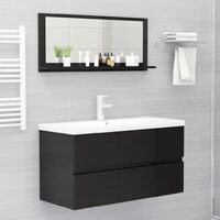 Bathroom Mirror High Gloss Black 90x10.5x37 cm Chipboard37293-Serial number
