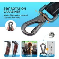 Dog Seat Belt for Car, Dog Car Harnesses Belt, Pet Car Safety Seat Belt & Latch Bar Attachment with Adjustable Safety Reflective Stitching Elastic Leads Harness, Lockable Swivel Carabiner