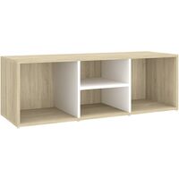 Shoe Storage Bench White and Sonoma Oak 105x35x35 cm Chipboard37228-Serial number