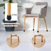 16 Pieces Round Chair Leg Caps, Non-Slip Table Chair Feet Cover Black Chair Leg Floor Protectors PVC Furniture Feet Caps with Felt Pads for 12-16mm Round Table Legs
