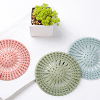 3 Rooms Shower Drain Covers, Catch Filter Shower Silicone Tube Drainer Catch Cap with Suction COUTE for Kitchen Bathroom