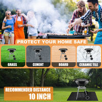 Fireproof Grill Mat Outdoor BBQ Fire Pit Pad Flame Retardant Lawn Protector Fireplace Terrace Barbecue Protective（39*47 inches）