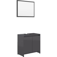 Bathroom Furniture Set High Gloss Grey Chipboard36677-Serial number