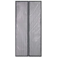 Magnetic Fly Insect Screen Door Screen Mesh Curtain Fits Door Up To 90 x 210cm (Black)