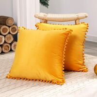 Set of 2 Yellow Cushion Covers Decoration Outdoor Sofa Decorative Bed Cushion Decorative Decoration for Garden Living Room 45x45cm