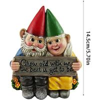 Garden Resin Gnome Couple StatueGarden Gnome Couple In Love,Garden Gnome Ornaments Outdoor,Waterproof Resin For Yard Lawn Garden Decorations And Gift