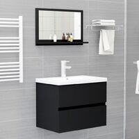 Bathroom Mirror Black 60x10.5x37 cm Chipboard37269-Serial number