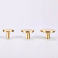 Solid Brass Round Handle, Gold Drawer knobs ，Cabinet knobs，for Cabinet Door, Wardrobe Door, Dresser Drawer and Home Dcoration, Gold [20MM*25MM]