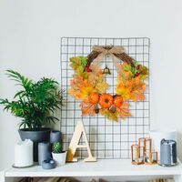 30.5cm artificial maple crown, leaves autumn door wreath with bay pumpkin pine bowls False plant autumn decoration for Halloween and Thanksgiving decoration