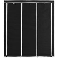 Wardrobe with Compartments and Rods Black 150x45x175 cm Fabric15716-Serial number