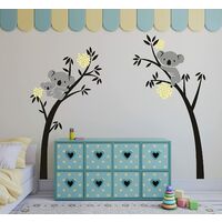 Baby Koala Stickers-Sleeping Koala and Tree Branch Family Car Stickers-Home Wall Decor-Modern Living Room Decor-Tree Wall Stickers